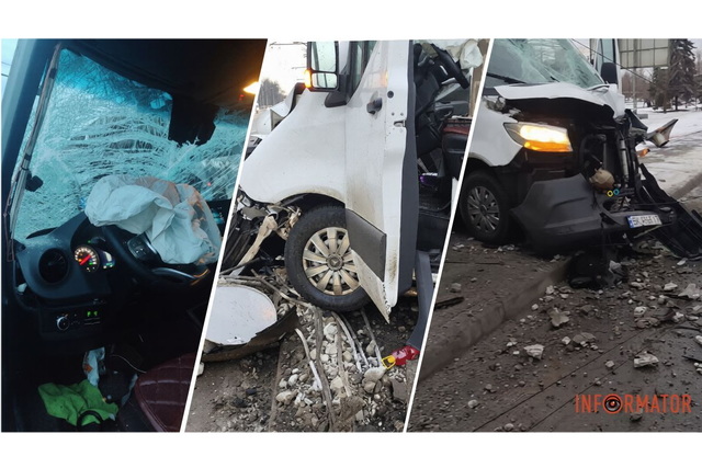 В Кривом Роге разбился пассажирский автобус Mercedes: пострадали два человека