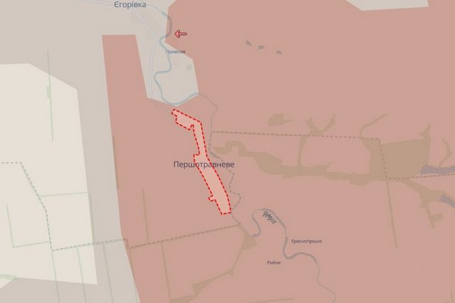 Населений пункт Злагода (колишнє Першотравневе) на мапі DeepState, 29 січня 2026 року. deepstatemap.live Злагода на Днепропетровщине под контролем Сил обороны: Волошин рассказал о ситуации на Александровском направлении