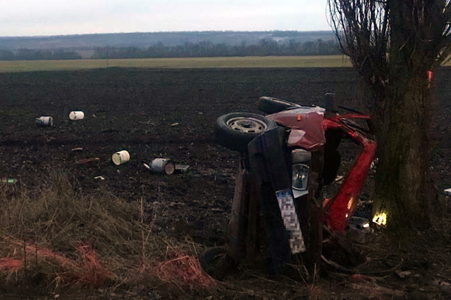 На Днепропетровщине ВАЗ слетел с дороги и перевернулся: погиб 1 человек, еще 2 пострадали