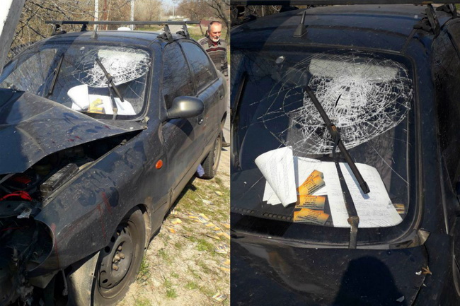 В Днепре Daewoo влетел в столб