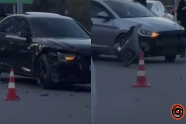 В Днепре на Набережной Победы столкнулись Audi и Hyundai: водительницу последнего госпитализировали