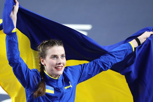 Ярослава Магучіх на ЧС-2026 у приміщенні в Торуні. AP/Beata Zawrzel Ярослава Магучих откроет летний сезон в прыжках в высоту на этапе Бриллиантовой лиги в Рабате