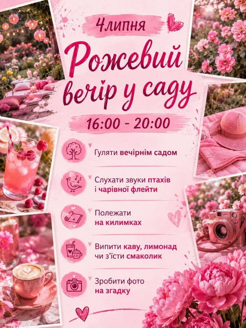 У Ботсаду Дніпра пройде Рожевий вечір