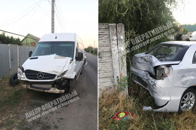 В Днепре на Петрозаводской столкнулись микроавтобус и ZAZ Forza: пострадала пассажирка