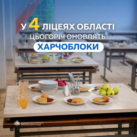 Государство выделило 96 млн грн: В четырех лицеях области в этом году стартует обновление пищеблоков