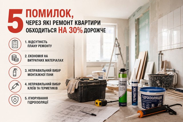 5 помилок, через які ремонт квартири обходиться на 30% дорожче