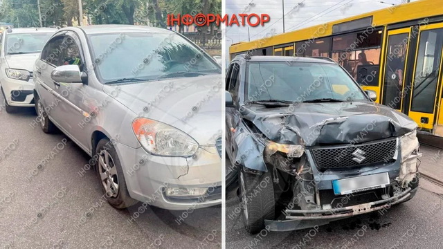 В Днепре на Яворницкого пьяный водитель на Suzuki сбегал с места ДТП: авто остановили на Старом мосту