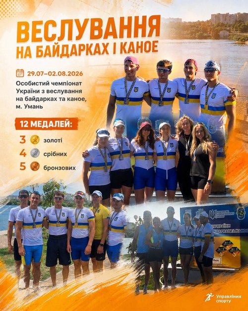 Дніпровські веслувальники вибороли 12 нагород на чемпіонатах України