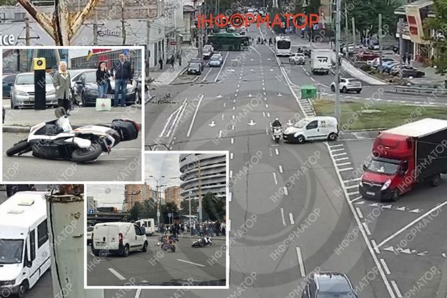 В Днепре на съезде с Нового моста Fiat сбил мужчину на скутере